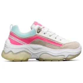 Ampp”D Low-Top Alb/Albastru/Roz