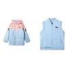 Costum sport cu glugă și fermoar cu imprimeu cu litere „Blue Pink”
