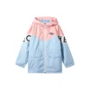 Costum sport cu glugă și fermoar cu imprimeu cu litere „Blue Pink”