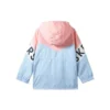 Costum sport cu glugă și fermoar cu imprimeu cu litere „Blue Pink”