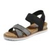 Desert Kiss Cross Strap Casual Sandale „Brown Black”