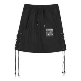 Fustă mini A-line cu șnur Skechers x D-Antidote „Black White”