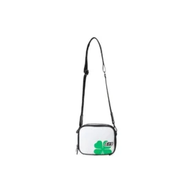Geantă de umăr cu logo cu model trifoi „Alb Verde”