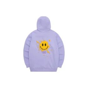 Hanorac casual colorat cu imprimeu literar „Purple Yellow”