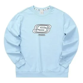 Hanorac casual cu guler rotund din seria Letter „Blue White”