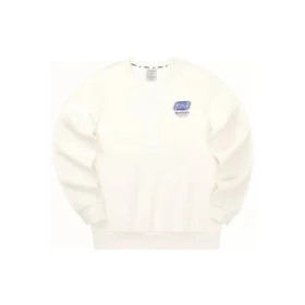 Hanorac casual cu guler rotund și imprimeu cu litere „White”