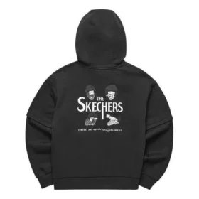 Hanorac cu glugă și imprimeu Skechers x Hilarious Monster „Negru Alb”