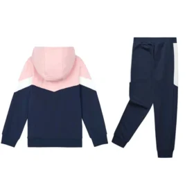 Hanorac cu glugă SKX, manșete elastice, costum sport din tricot „Navy Pink White”