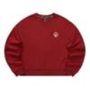 Hanorac cu guler rotund, croi larg, culoare solidă „Burgundy”