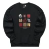 Hanorac cu guler rotund din tricot cu imprimeu din seria de Anul Nou „Black Red Yellow”