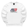Hanorac cu guler rotund și logo din fleece „White Red Blue”