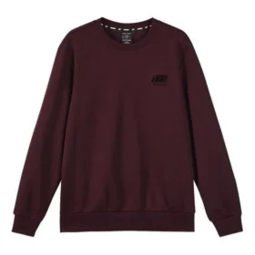 Hanorac tricotat cu guler rotund, culoare solidă „Burgundy Black”