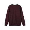 Hanorac tricotat cu guler rotund, culoare solidă „Burgundy Black”