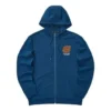 Jachetă casual colorată cu glugă și fermoar „Blue Orange”