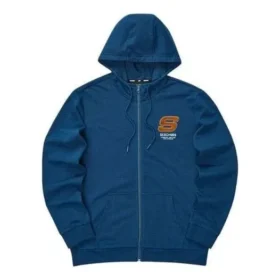 Jachetă casual colorată cu glugă și fermoar „Blue Orange”