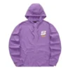 Jachetă casual colorată cu glugă și fermoar „Violet Alb”