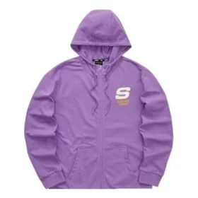 Jachetă casual colorată cu glugă și fermoar „Violet Alb”
