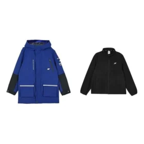 Jachetă casual cu glugă 3-în-1 „Black Blue”
