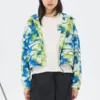 Jachetă casual cu glugă Camo „Verde-albastru”