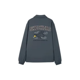 Jachetă casual din bumbac cu imprimeu grafic „Grey” pentru Anul Nou al Dragonului