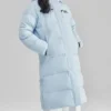 Jachetă casual lungă cu glugă din puf „Blue”