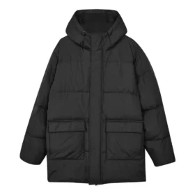 Jachetă casual lungă din puf „Black”