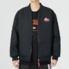Jachetă căptușită reversibilă cu broderie cu litere „Black Red”