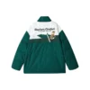 Jachetă cu fermoar din puf din seria Sport Lifestyle cu litere imprimate „Green Tan White”