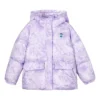 Jachetă cu glugă din puf „Purple White”