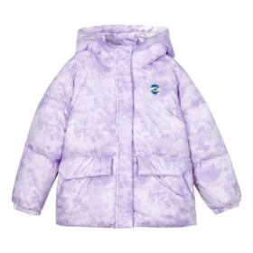 Jachetă cu glugă din puf „Purple White”