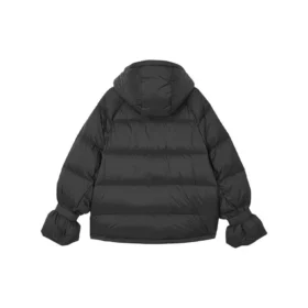 Jachetă cu puf cu glugă și mâneci lungi, cu fermoar „Negru”