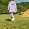 Jachetă țesută casual „Purple White”