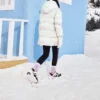 Jachetă lungă casual din puf „Alb”