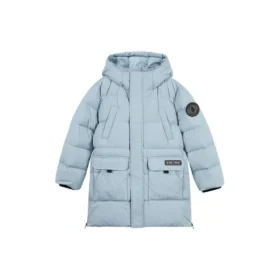 Jachetă lungă casual din puf „Black Teal”