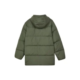 Jachetă lungă casual din puf „Verde măslin”