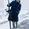 Jachetă lungă din puf din seria Lifestyle „Blue”
