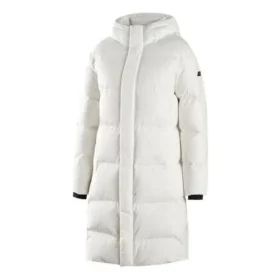 Jachetă lungă din puf țesută „White Black”