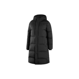 Jachetă lungă din puf țesută „White Black”