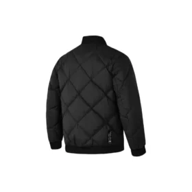Jachetă matlasată cu guler țesut, culoare solidă „Negru”