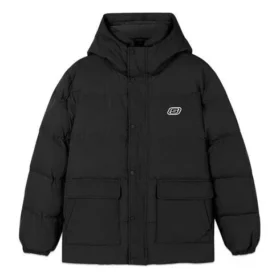 Jachetă sport casual cu glugă din puf „Negru Alb Verde”