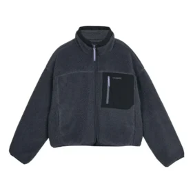 Jachetă tricotată cu patchwork contrastant „Teal”