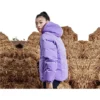 Jachetă ușoară, călduroasă, reversibilă, din puf „Negru Gri Violet”