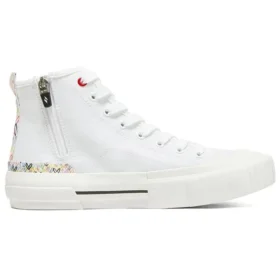 James Goldcrown x Skechers New Moon High-Top Teniși din pânză Alb