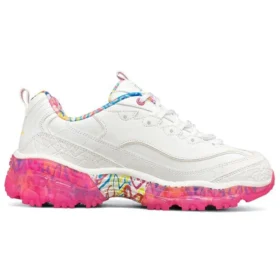 Încălțăminte de alergare James Goldcrown x Skechers D’ Lites Crystal Low Top roz/alb
