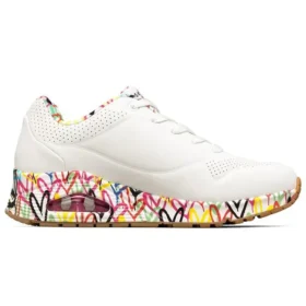 Încălțăminte de alergare James Goldcrown x Skechers Uno Low, albi