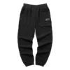 Pantaloni casual conici cu imprimeu literar „Negru”