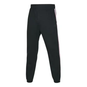 Pantaloni casual conici cu talie elastică și dungi laterale „Negru”