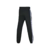Pantaloni casual conici cu talie elastică și dungi laterale „Negru”