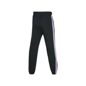 Pantaloni casual conici cu talie elastică și dungi laterale „Negru”