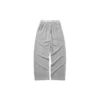 Pantaloni casual cu talie elastică, croi drept și picior larg „Gri Negru”